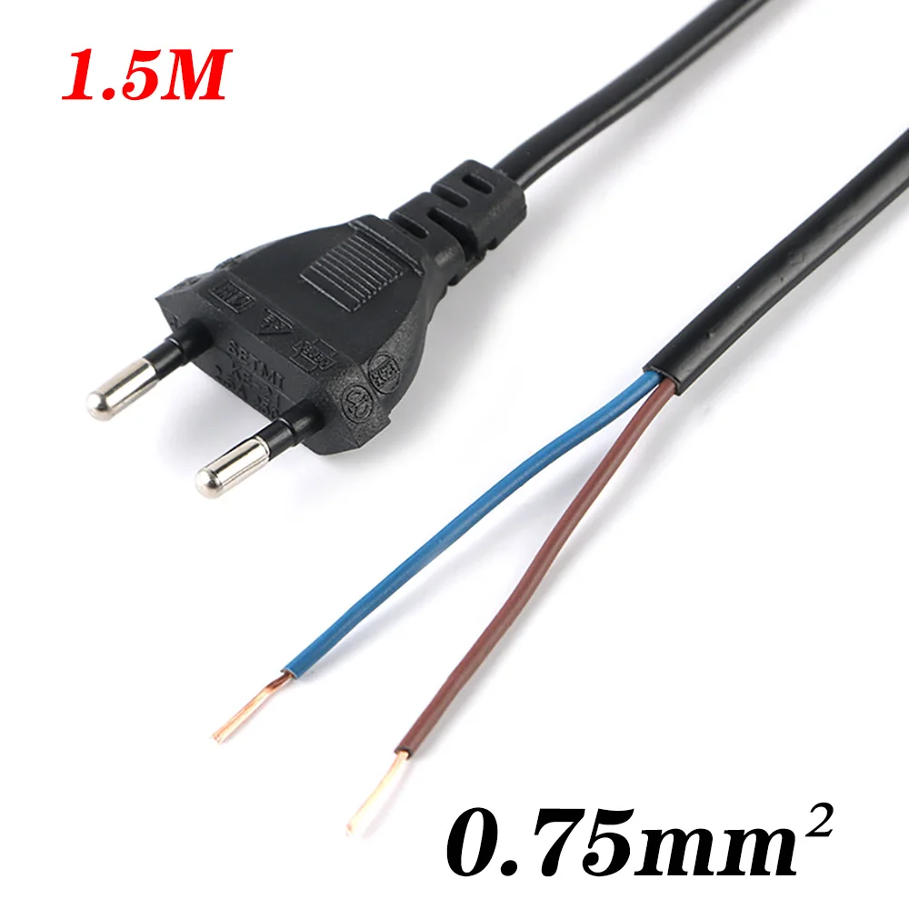 EU Power Extension Cord 220V Pigtail Electric Cable European Plug Power Supply Lead Cable For Socket Lamps Network Bulb