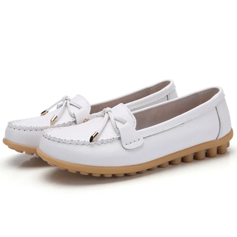 2024 Woman Flats Shoes Ballet Flat Sneakers Genuine Leather Spring  Soft Moccasins Ladies Boat Ballerina Espadrilles Creepers