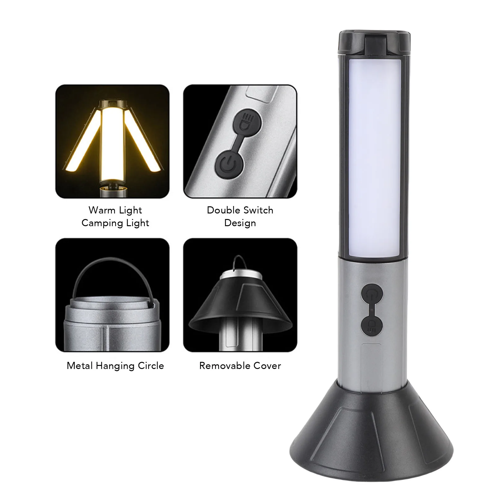 مصباح خيمة التخييم تلسكوبي ضوء التخييم متعدد الوظائف نوع C شحن قابلة للشحن المحمولة خيمة التخييم مصباح للخارجية