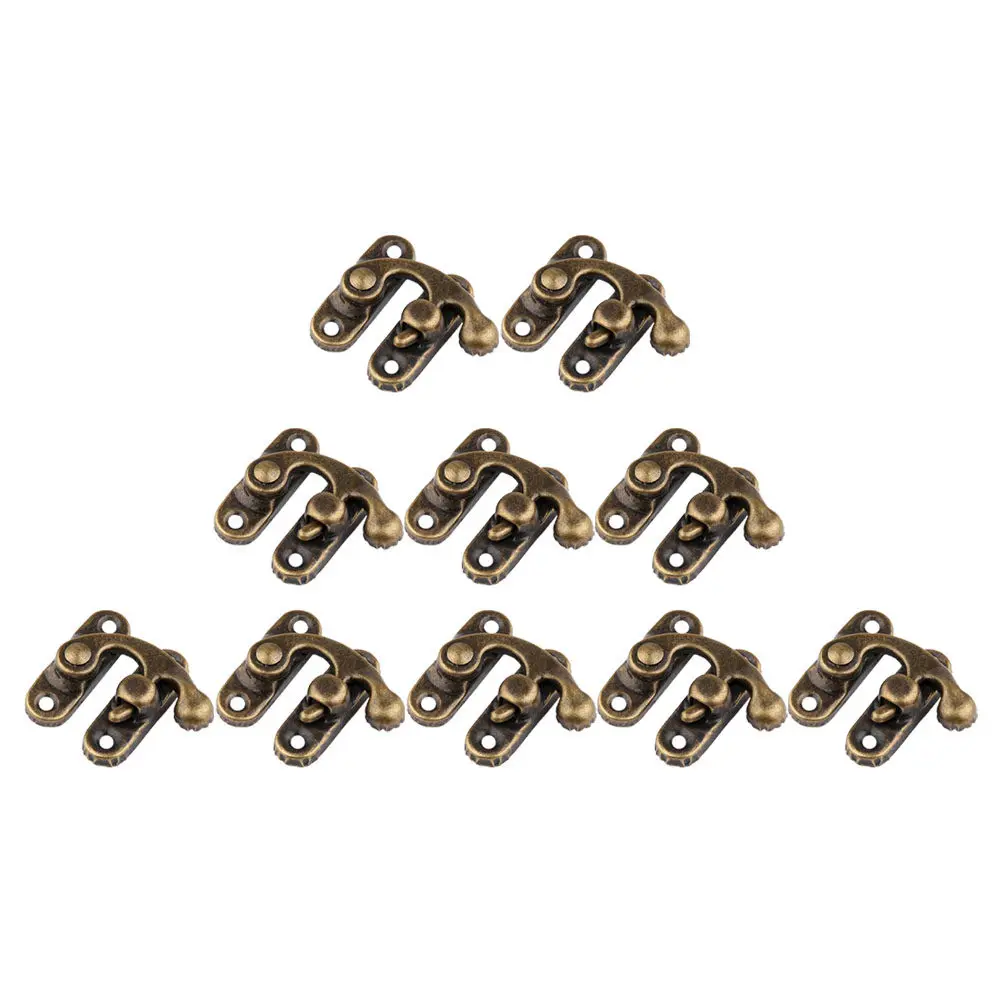 25Pcs Metal Horn Latch Iron Wood Box Latch with Swing Arm Bronze Tone for Jewelry Boxes Gift Packaging DIY Craft