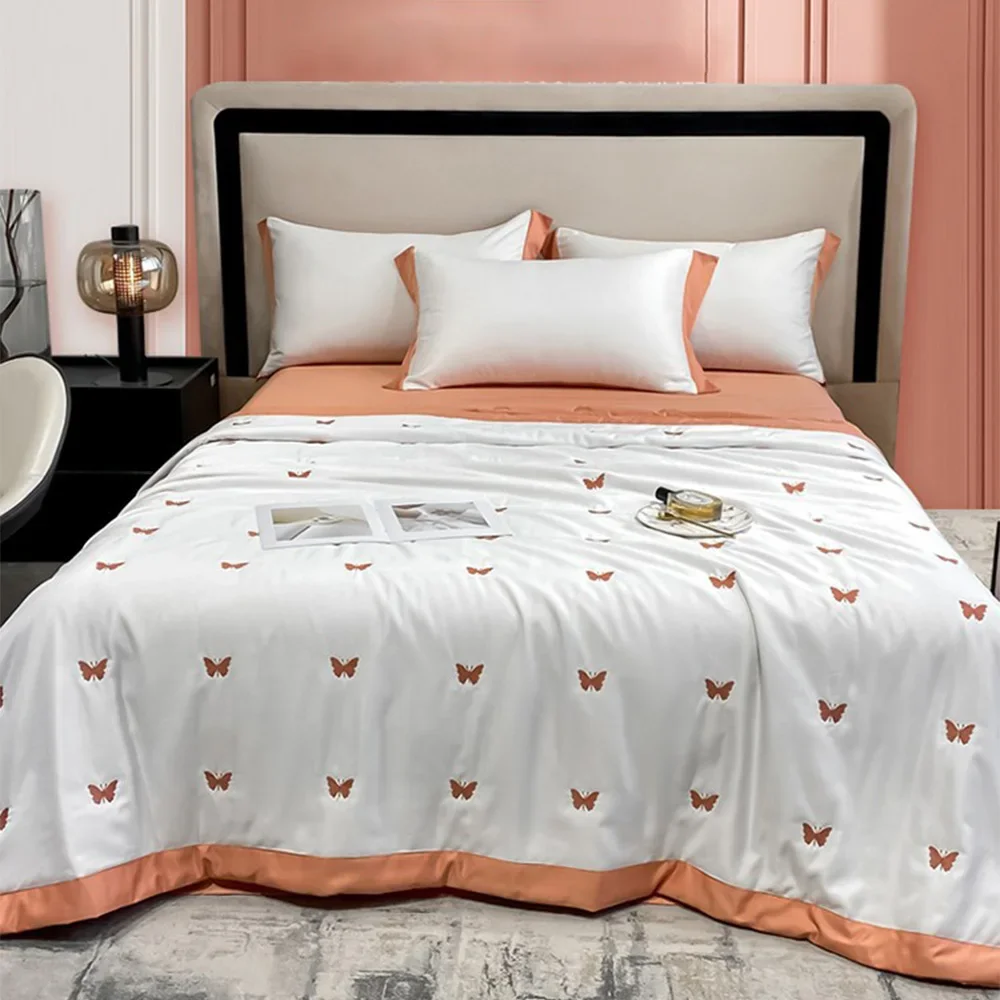 New Bedding Set Washed Silk Summer Quilt Air Conditioning Blankets Couple Bedspread on The Bed Linen Duvets Comforter Bedsheets