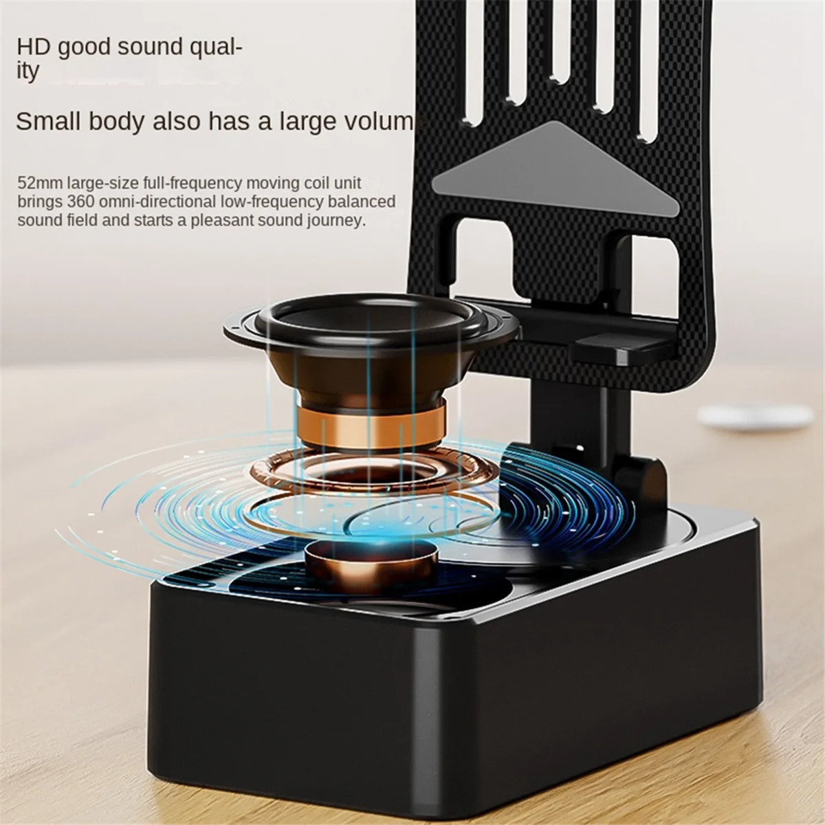 ABGN Soporte para teléfono móvil giratorio inteligente Bluetooth, soporte para teléfono móvil Altavoz Bluetooth perezoso Soporte para teléfono móvil plegable