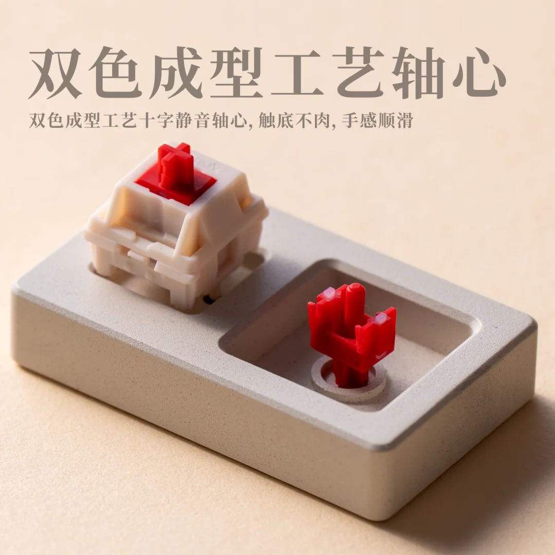 

Механические переключатели HMX Sunset Red Silent Switch, линейные, 5-контактные, POM+TPE PA66 PC, двухцветное литье под давлением для механических клавиатур