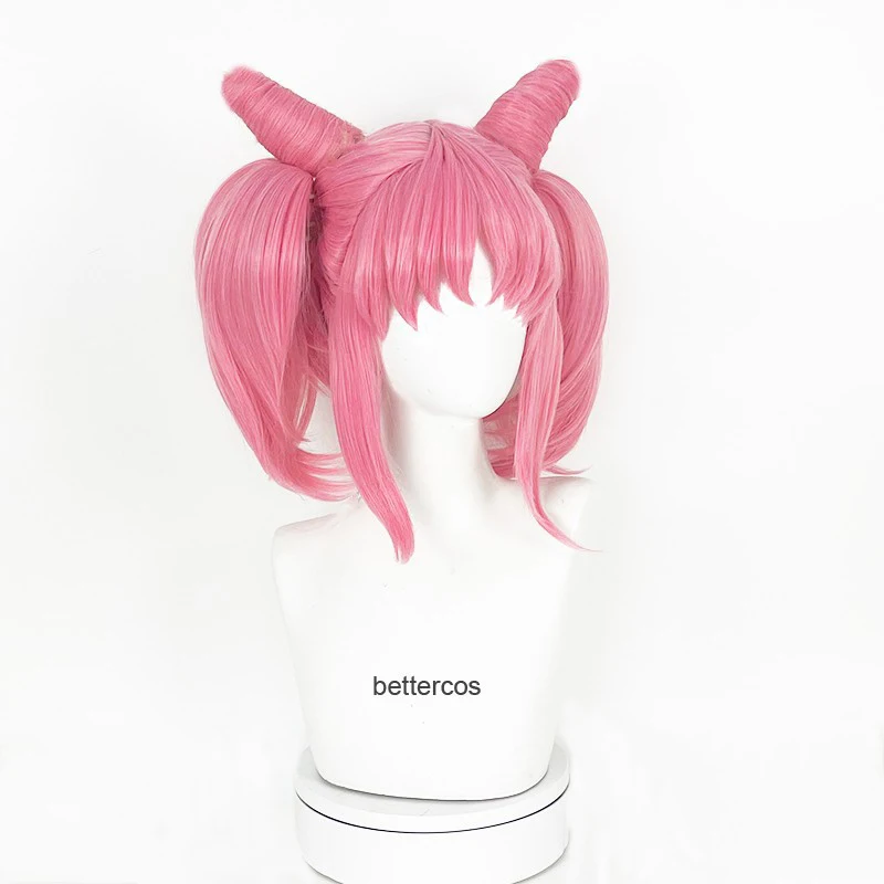 High Quality Sailor Chibi Usa Chibiusa Wigs Short Pink With Ponytail Clip Heat Resistant Synthetic Hair Cosplay Wig + Wig Cap image 3