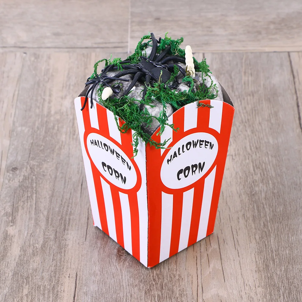 

2Pcs Simulation Popcorn Decorations Halloween Props Safe For Children Colorful Tabletop Decor Strong And Durable