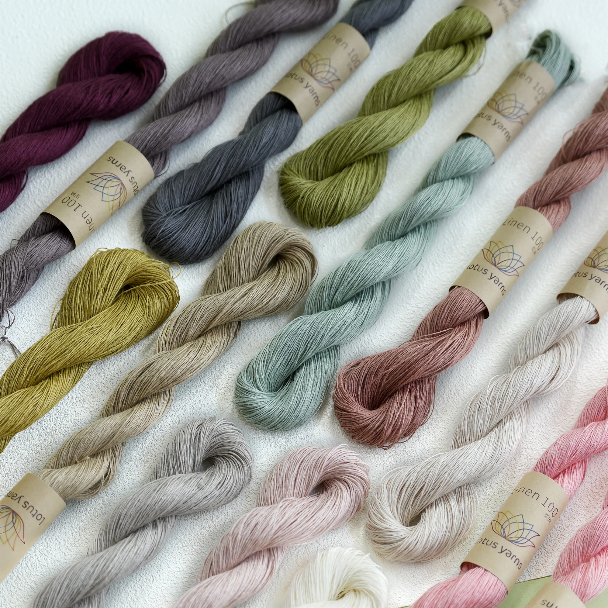 5*50g hank 100% Linen Natural Yarn Hand Knitting Yarn Colored yarn