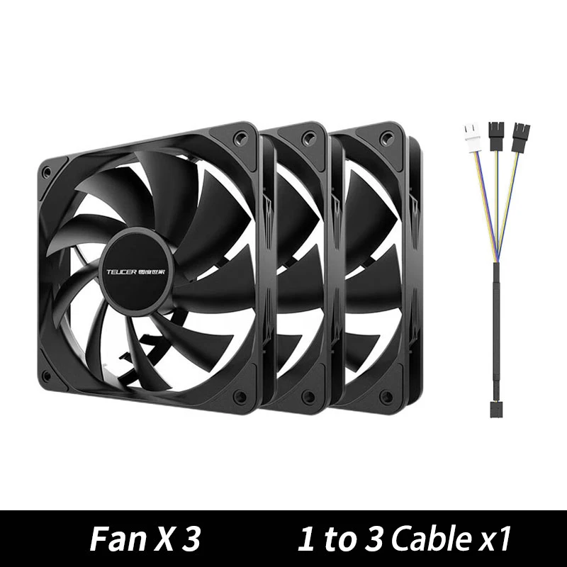 TEUCER 1800RPM 4PIN PWM Weiß 12cm Computer Fall Kühlsystem Fan Stille PC CPU Kühler 120mm Fans kit Kühler Fan