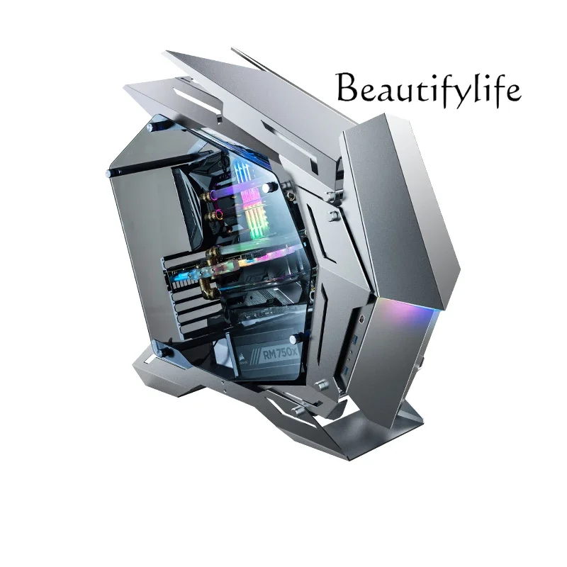 C Open Aluminum Alloy Chassis, Support ATX Main Board 360 Water Cooling ARGB