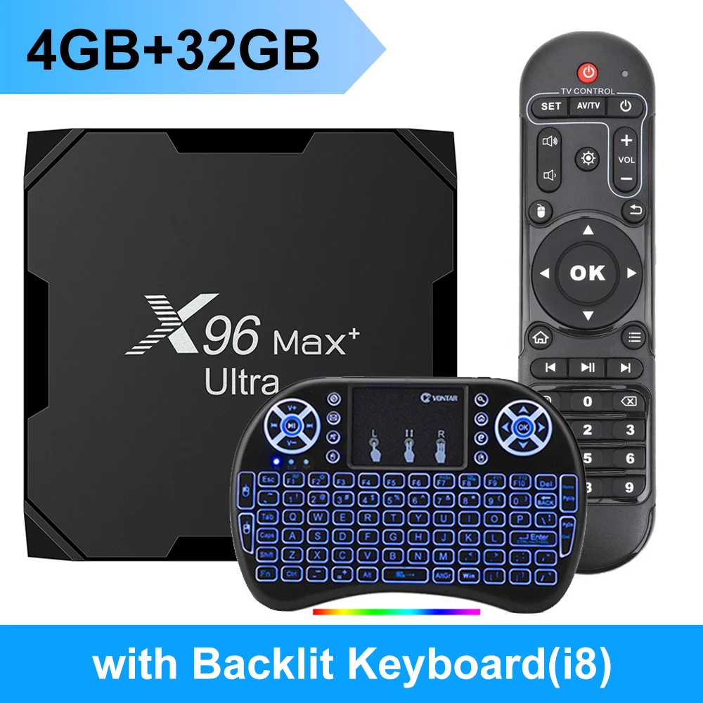 X96 Max Plus Ultra Amlogic S905X4 TV Box Android 11 AV1 8K Dual