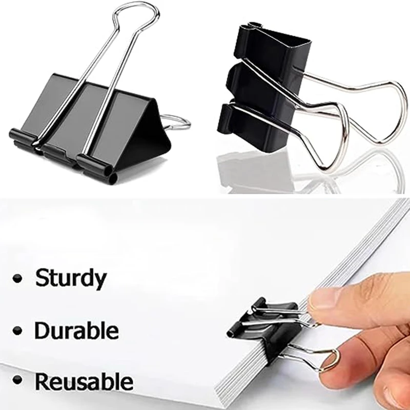 120 шт. черные зажимы с отрывными листами, зажимы с плоским горлышком и хвостом Феникса, фиксированные большие, средние и маленькие зажимы для купюр