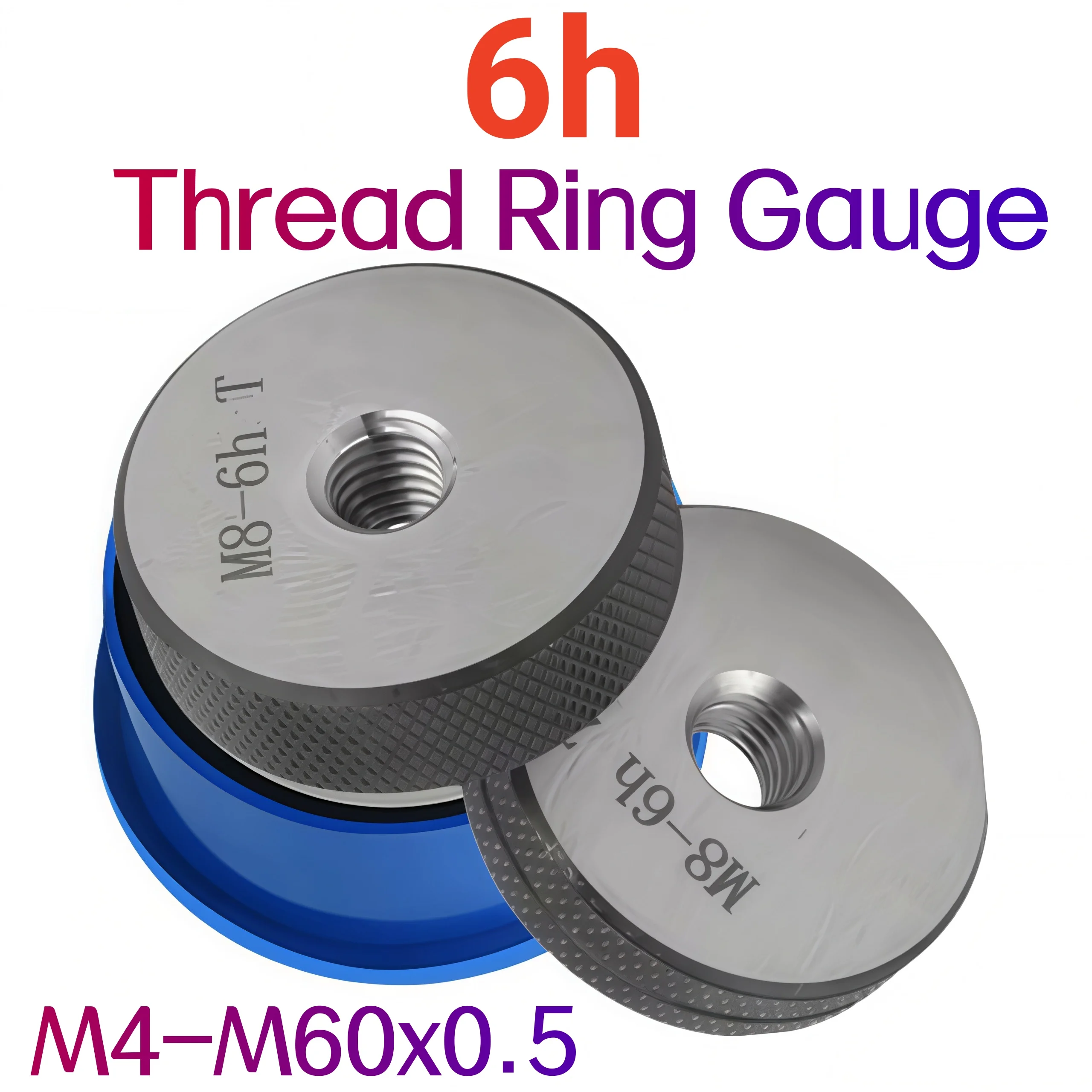 6h Tolerance Thread Ring Gauge for Precision Measurement 1Set (GO NO? GO Gauge) M4-M60 Thread Distance 0.5