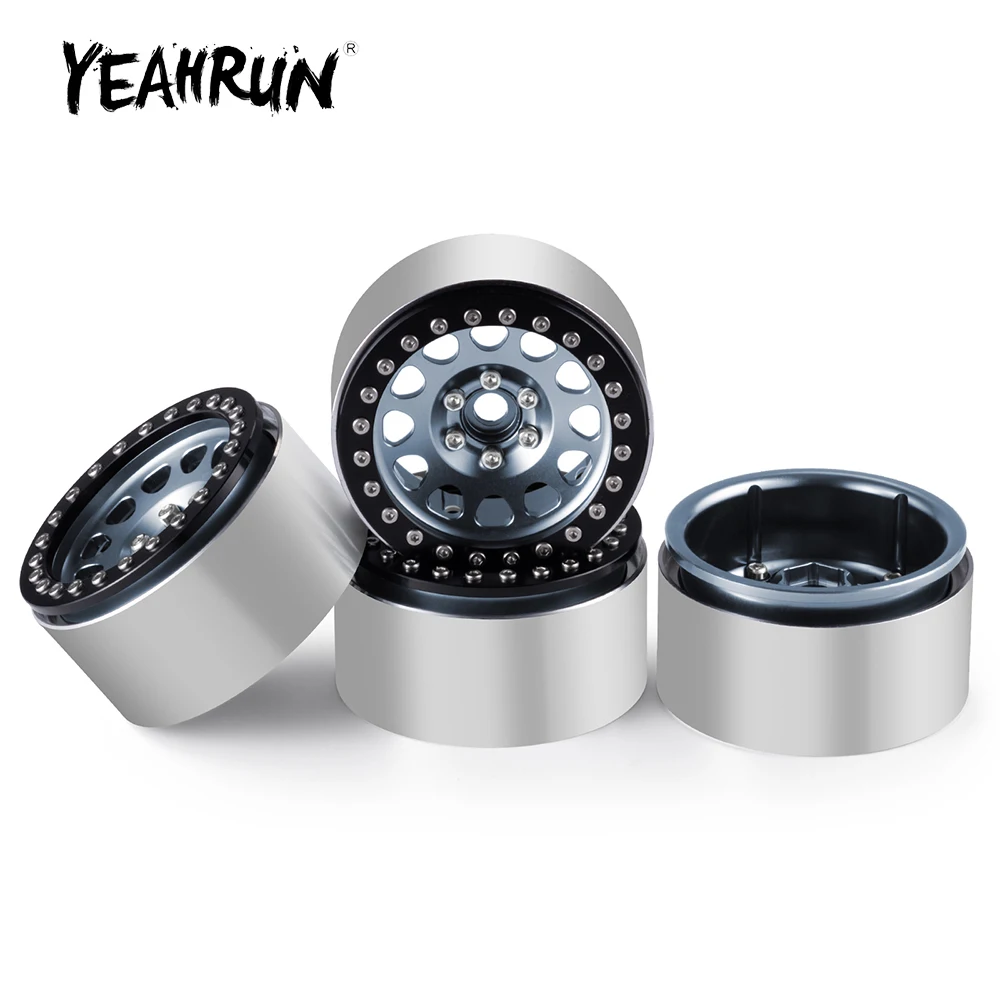 

YEAHRUN 4Pcs Metal Alloy Beadlock 2.2 inch Wheel Rims Hubs 35mm for Axial SCX10 Wraith 90018 TRX-4 1/10 RC Rock Crawler Car Part