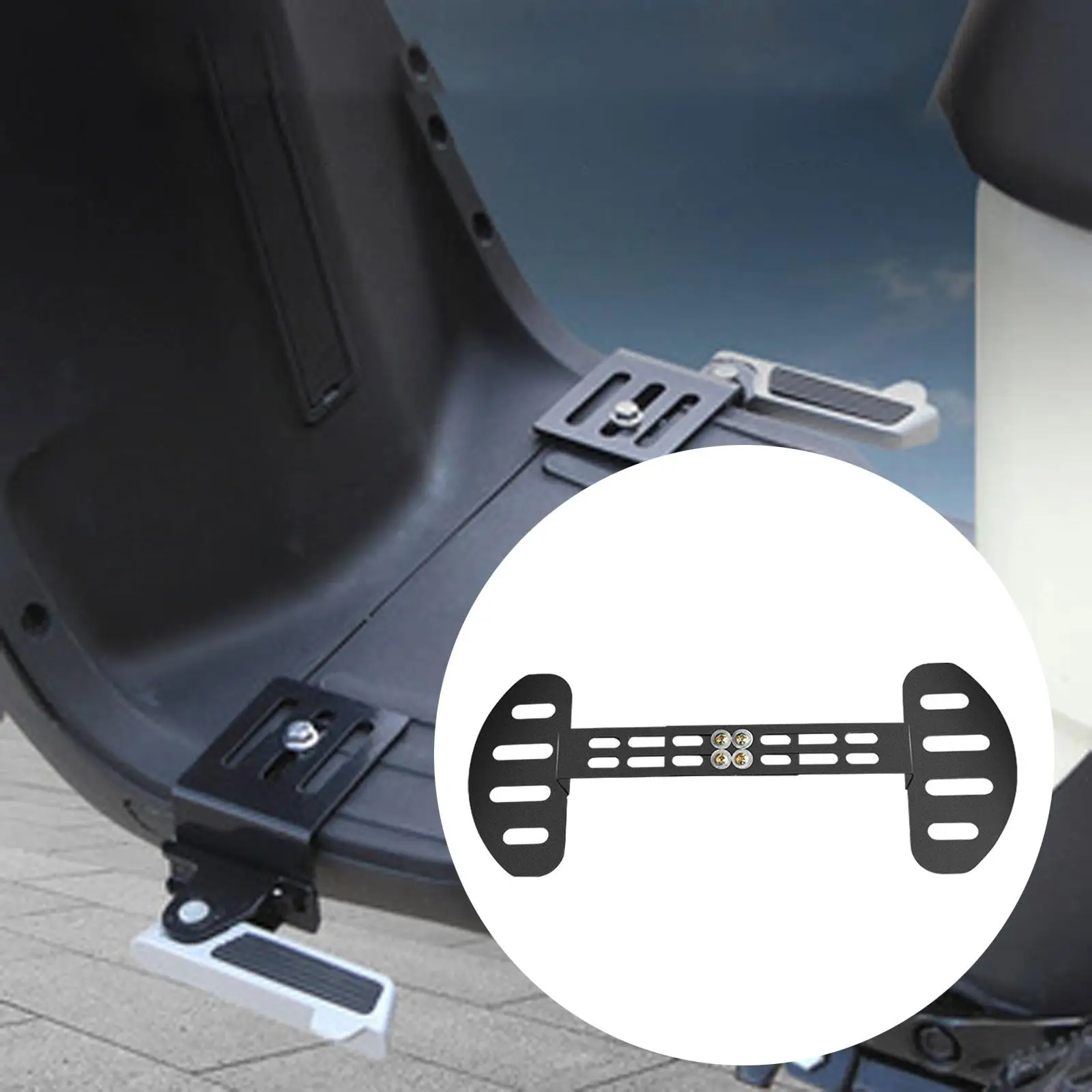 Electric Bike Front Footrest Adjustable Widen Front Foot Pedal Foot Rest Easy to Install Motorcycle Vehicle Modification DIY Set