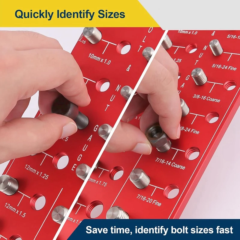 Thread Checker, Nut And Bolt Thread Checker, Bolt Size And Thread Gauge, Bolt And Nut Identifier Gauge, Bolt Gauge Easy Install