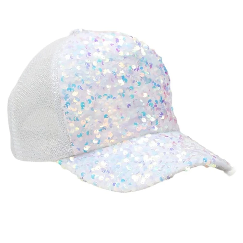 Outdoor Mesh Hat Adult Full Sequins Baseball Caps for Teen Travel Camping DXAA