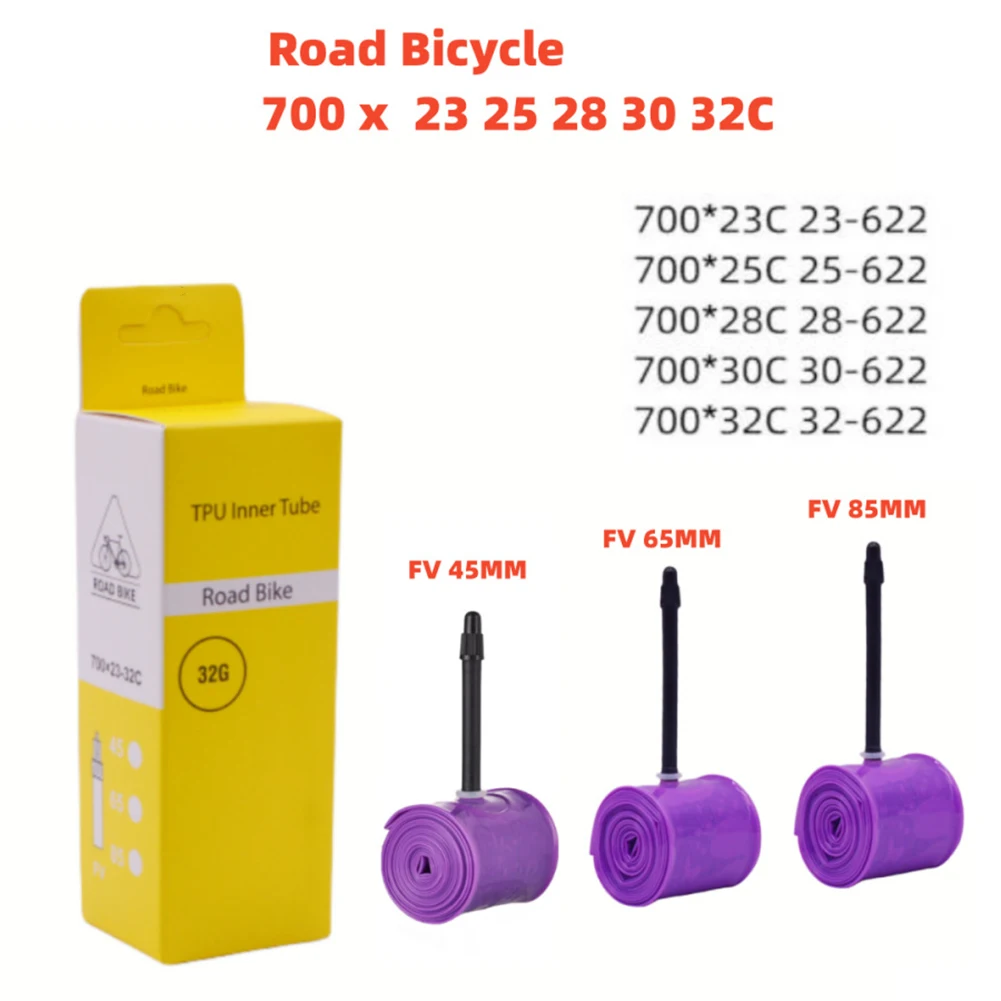 700C X 35-50C/23-32C Road Bicycle TPU Inner Tire 45mm/65mm/85mm Presta Valve Super Light Tube Bicycle Accessories For Road Bike