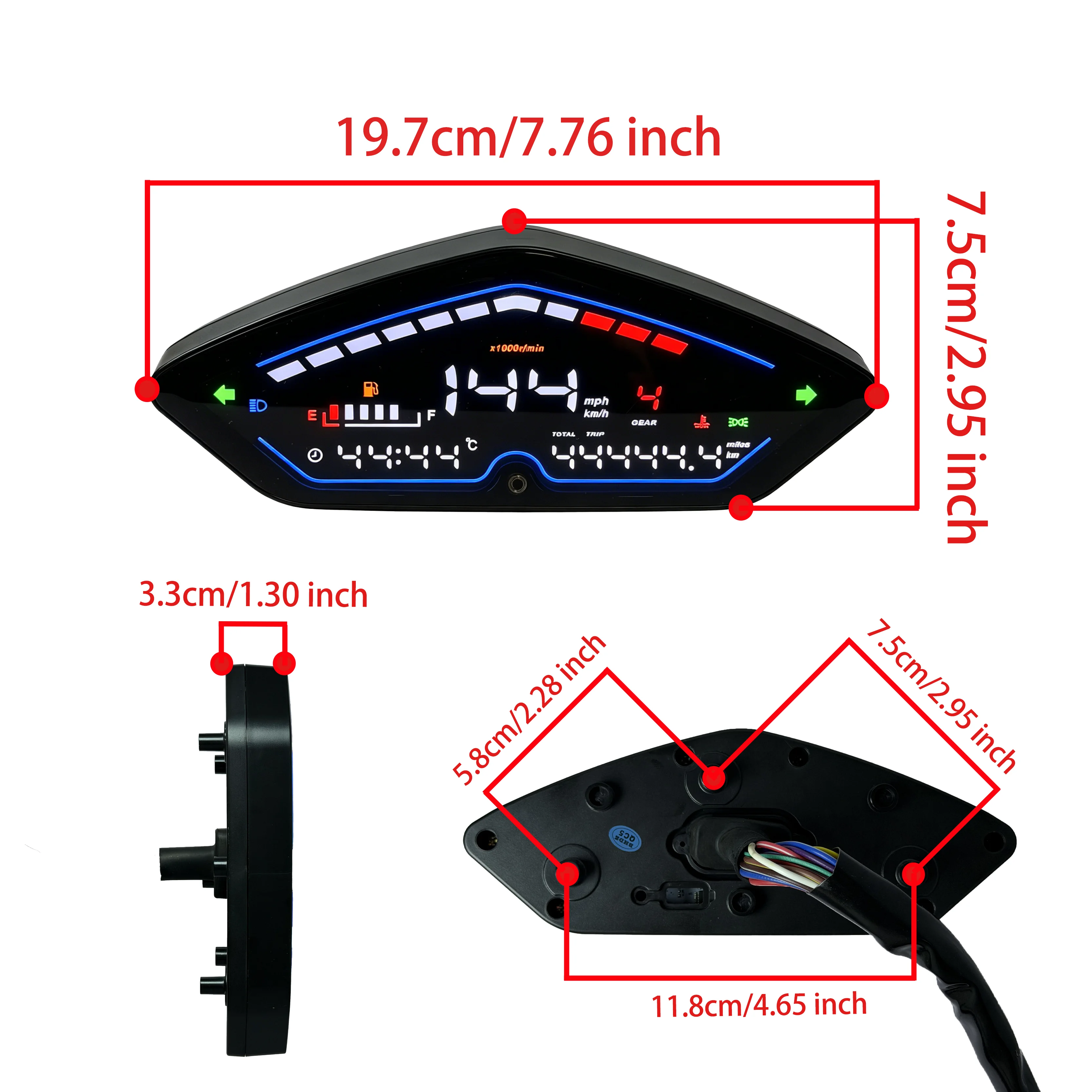 New Motorcycle Accessories Speedometer Moto LED Digital Display Tachometer Dashboard for Senke Tekken 250 SKUA 250 Adventure