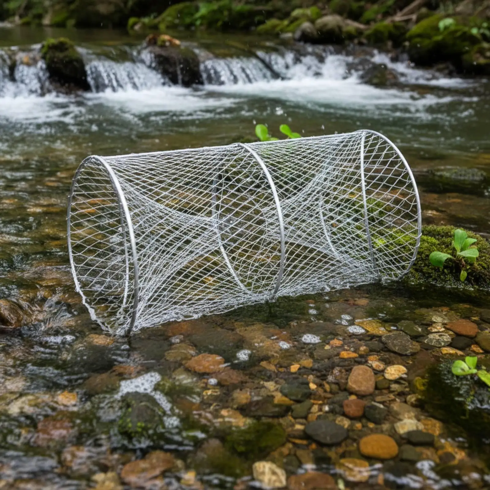 Strong Plastic Fishing Basket Cage with Funnel Trap for Carp Catfish Turtle Anglers
