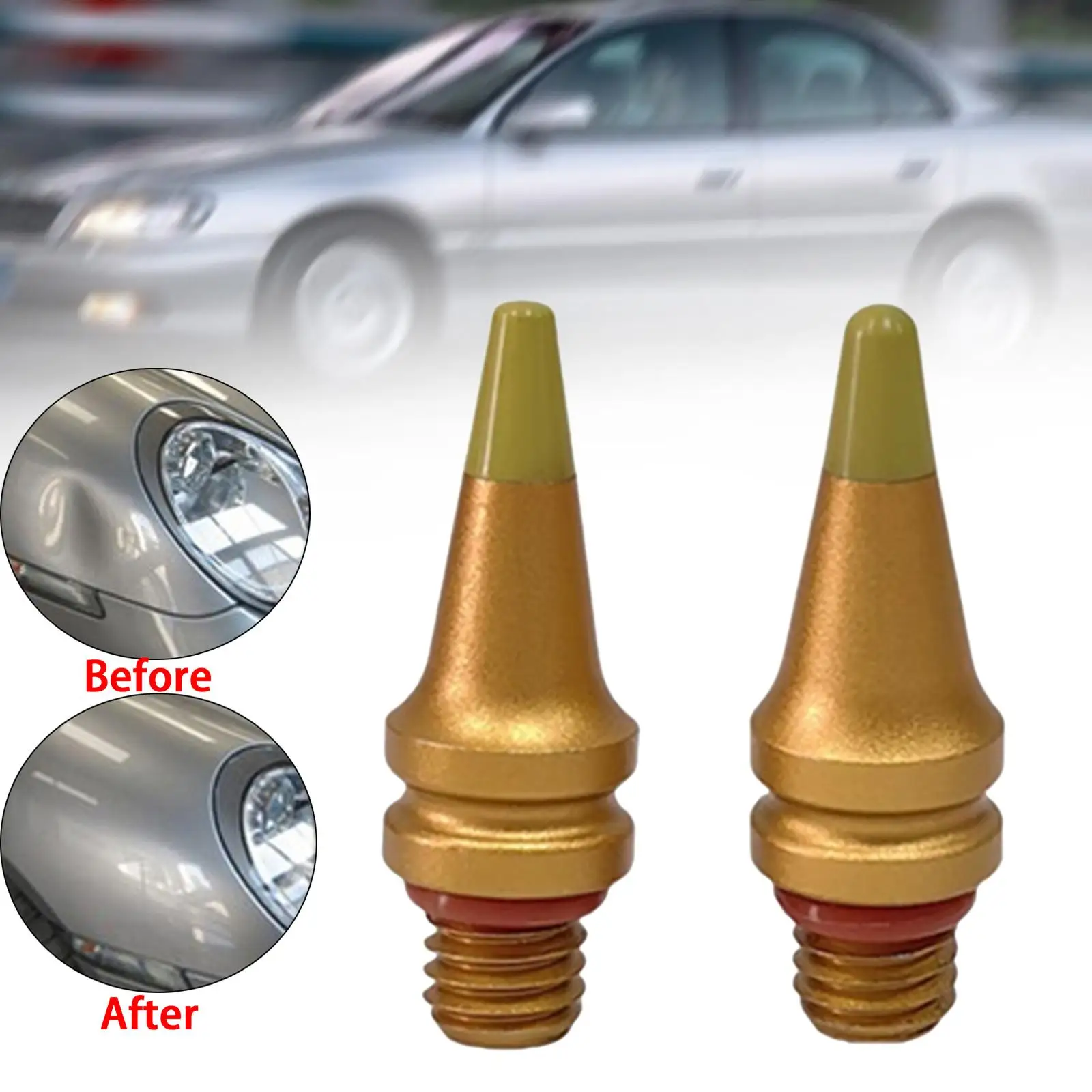 

2 шт., насадки для удаления вмятин на кузове автомобиля, резьба M8, нержавеющая, простая в использовании, вниз