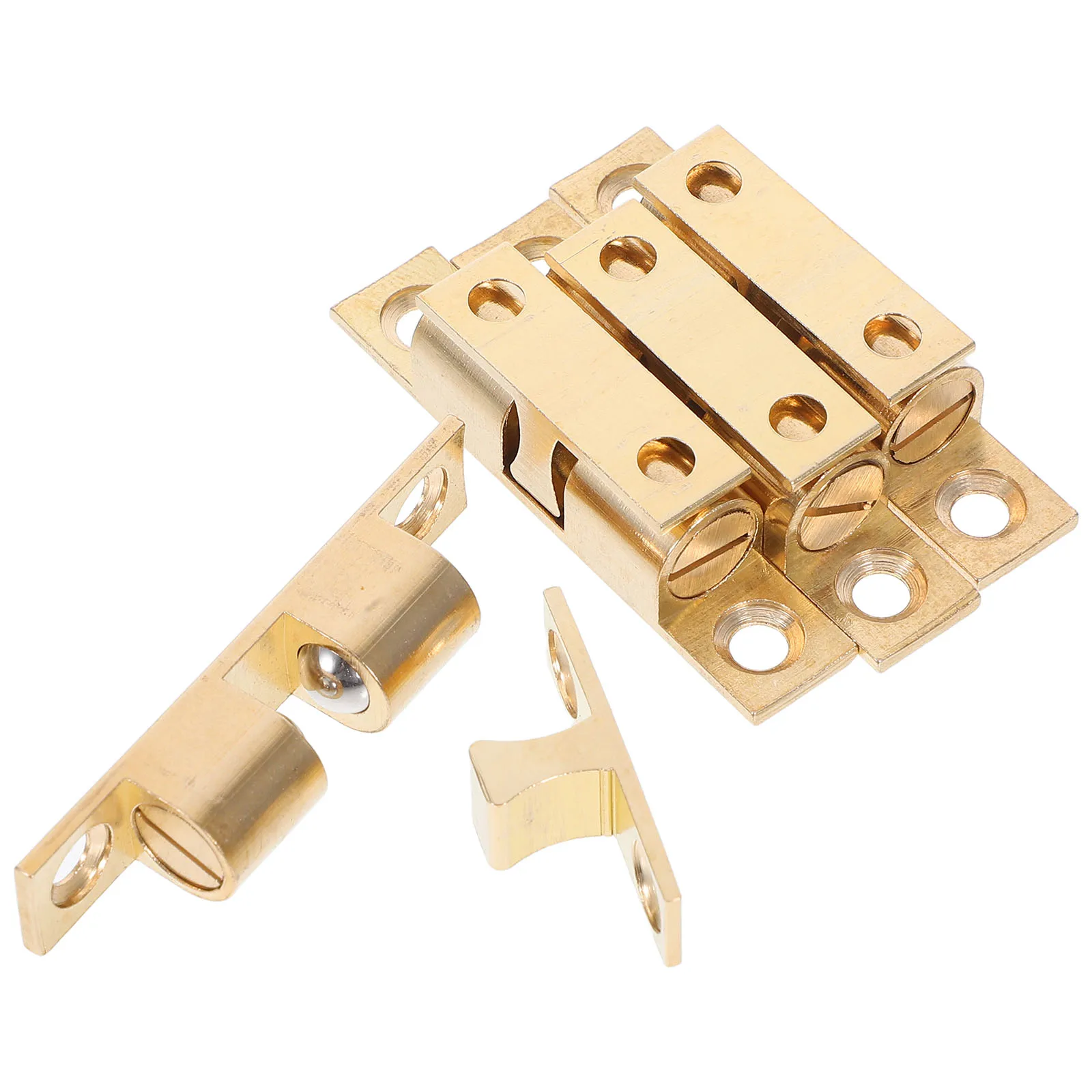 

4pcs Brass Cabinet Catch Latch Medium Size Double Ball Tension Roller Furniture Adjustable Hardware Shoe Cabinet Accessories
