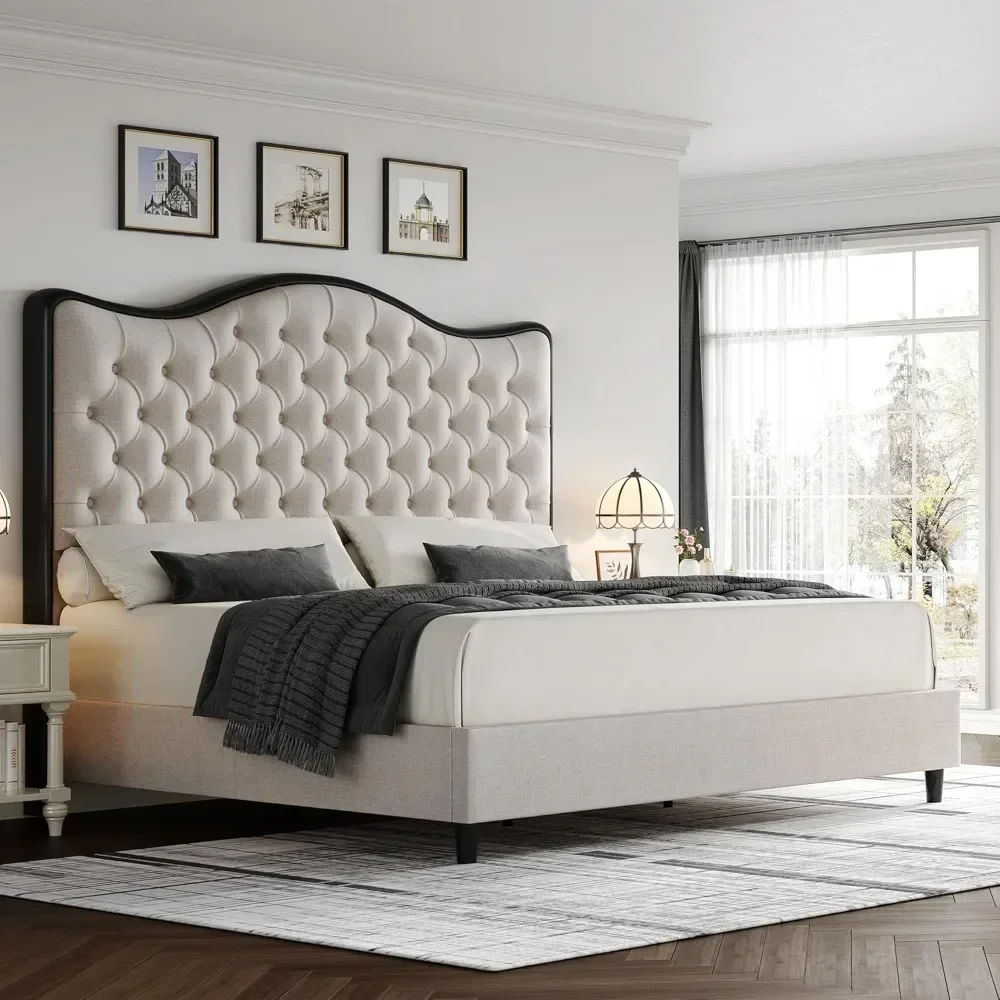 Queen Size Platform Bed Frame with 55