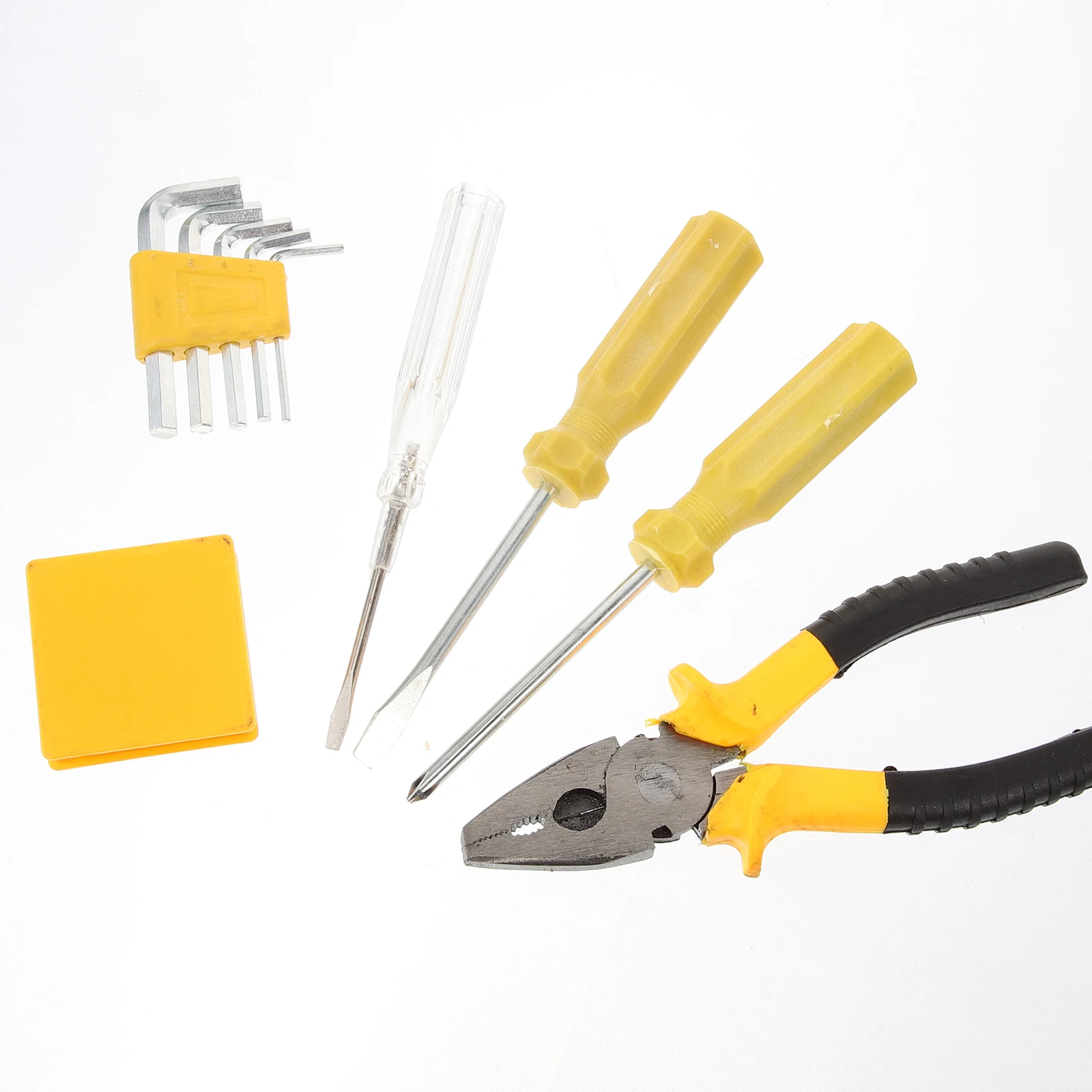 

11pcs Precision Screwdriver Set Repair Tool Kit Auto Car Heavy Duty Metal Rubber Handle Wrench Pliers Saw Tape Measure Test