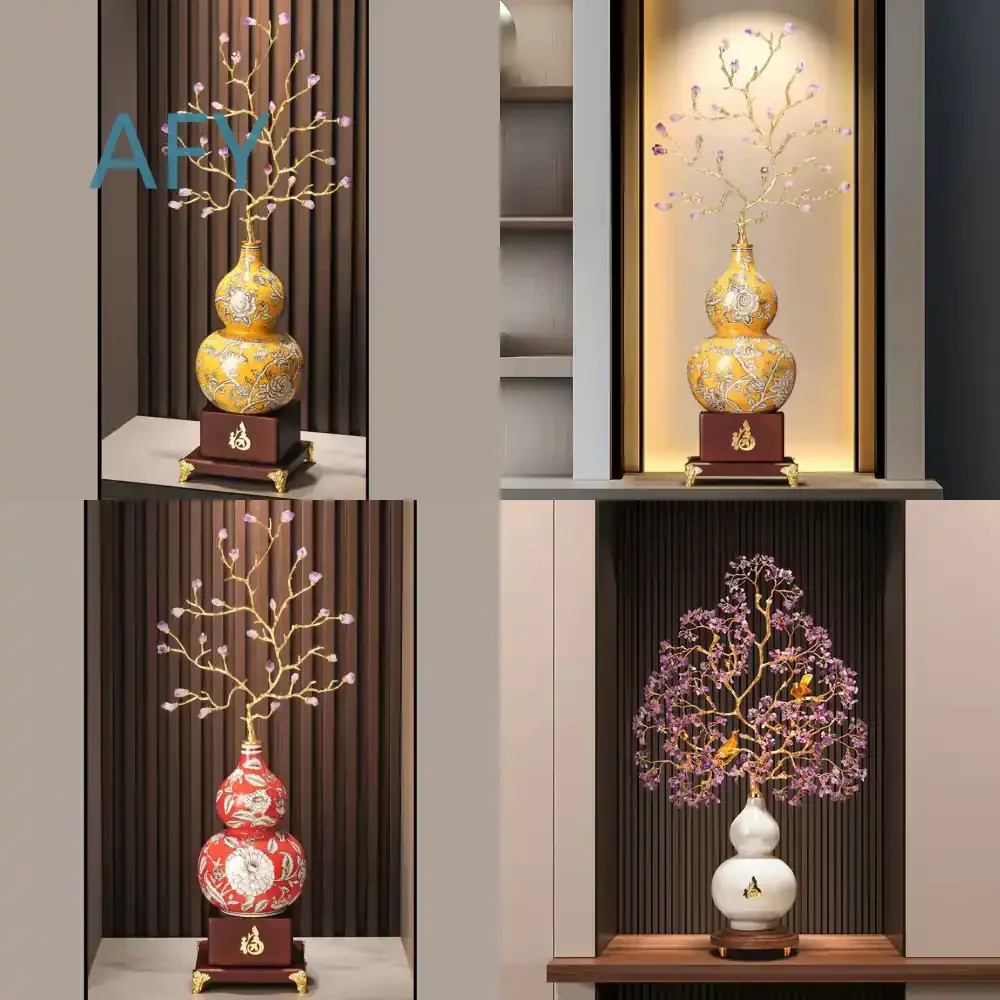 Large High-End Gourd Decoration for Entrance Hallway Living Room TV Stand Feng Shui Home Decor Gift for New House