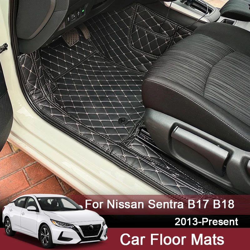 Car 3D Full Surround Custom Foot Mat For Nissan Sentra B17 B18 2013-2024 Leather Floor Protect Waterproof Pad Auto Accessories