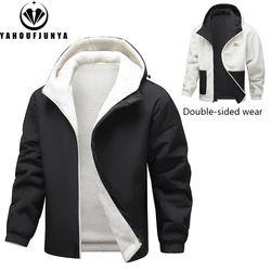 Autunno Inverno Uomo Outdoor Antivento In Pile Caldo Giacca Sportiva Da Uomo Con Cappuccio di Grandi Dimensioni Jogging Giacca Moda Casual Cappotto Maschile Magliette E Camicette