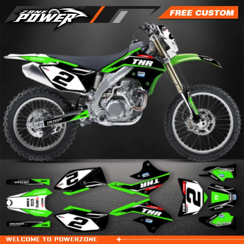 

Powerzone For Kawasaki KLX450R 2008-2020 Motorcycle Graphic Background Decal Stickers Kits Number Name Customize