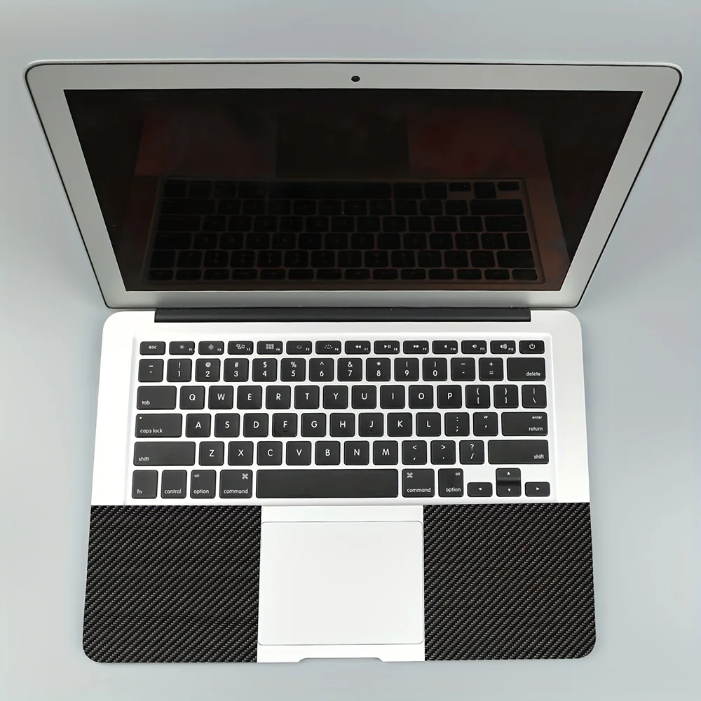 HUADO 2-Piece Set 12.1 13 13.3 14 15 15.4 15.6 Carbon Fiber Laptop Sticker Universal Net Sticker Reusable Laptop Case (Black)