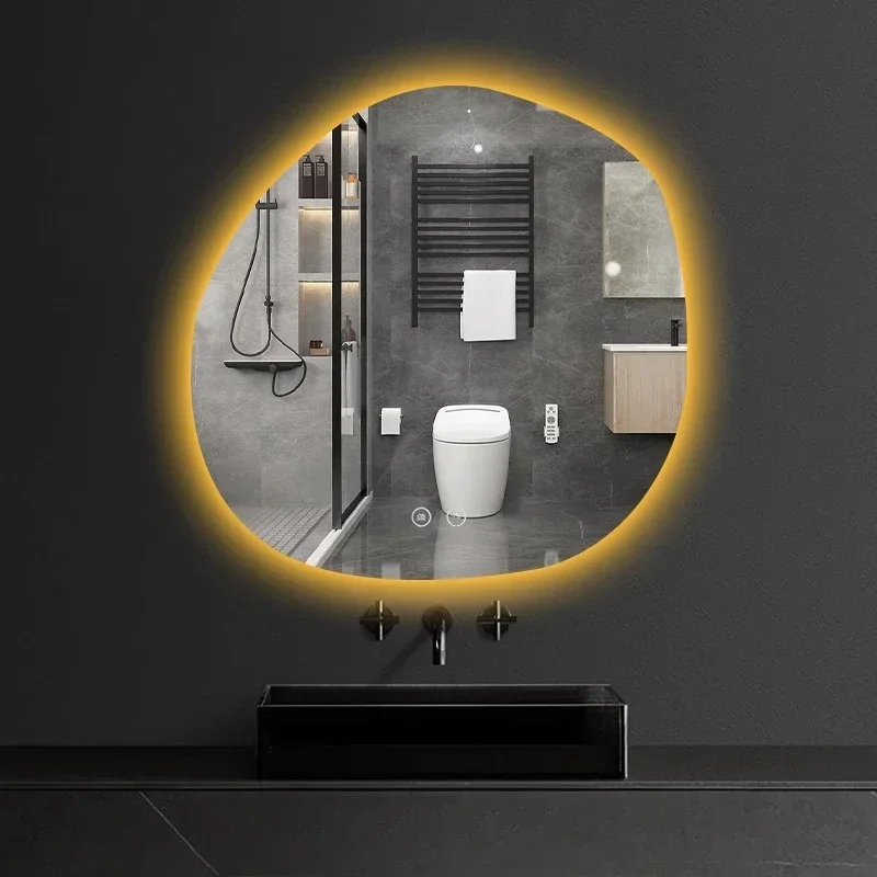 Creative Special-shaped Bath Mirrors Irregular Led Bathroom Mirrors Hotel Smart Decorative Mirrors Wash Basin Dressing Mirror