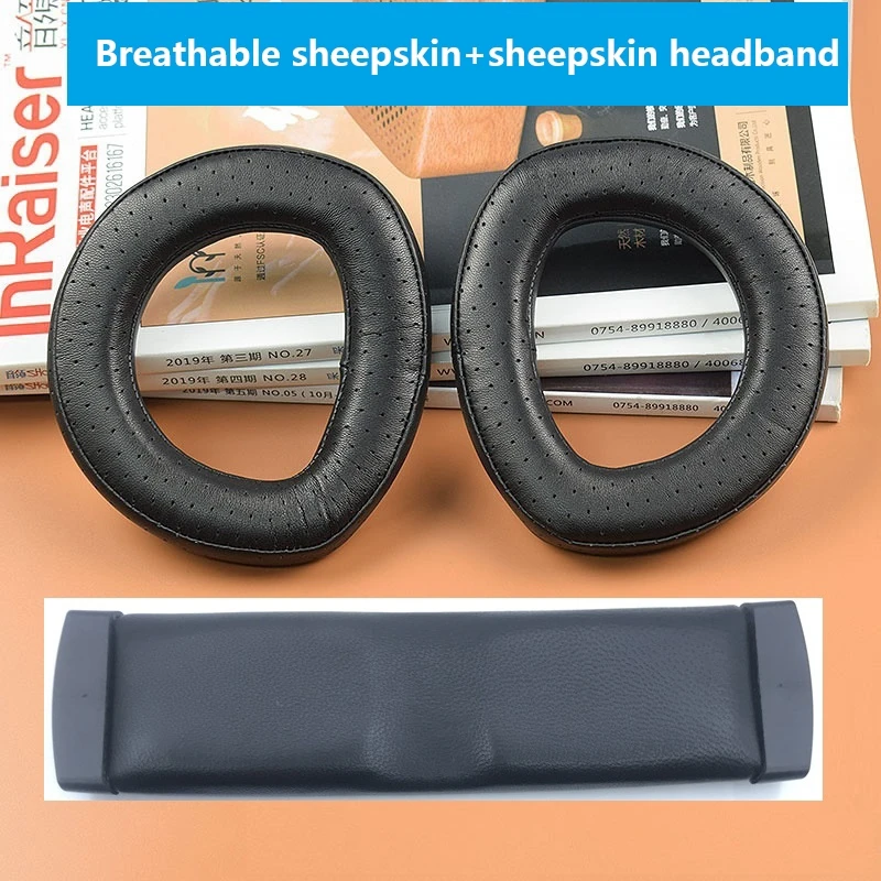 Replacement Sheepskin Earpads for Sennheiser HD800 HD800S Headphone Ear Pads Headband Covers Cushion for Sennheiser HD800S