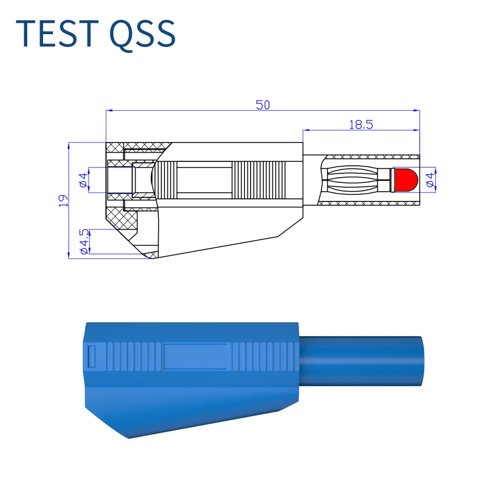 Imagem -03 - Qss-dual Multímetro Test Leads Totalmente Isolado Segurança Encoberto Empilhável Segurança Banana Plug Q.70021 mm 1m Peças