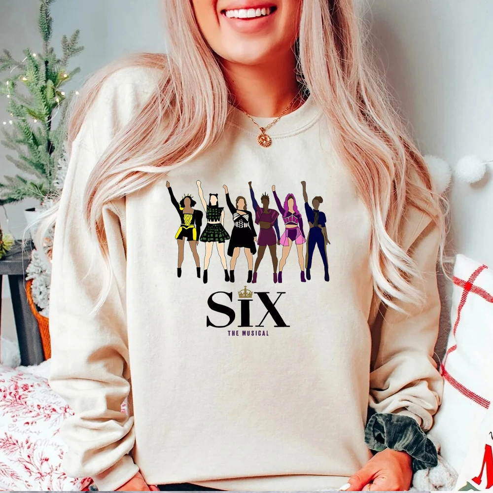 Six The Musical Sweatshirt Broadway Six Musical Shirt Retro Musical Sweater Queen Pullover Winter Clothes Women Sweatshirts