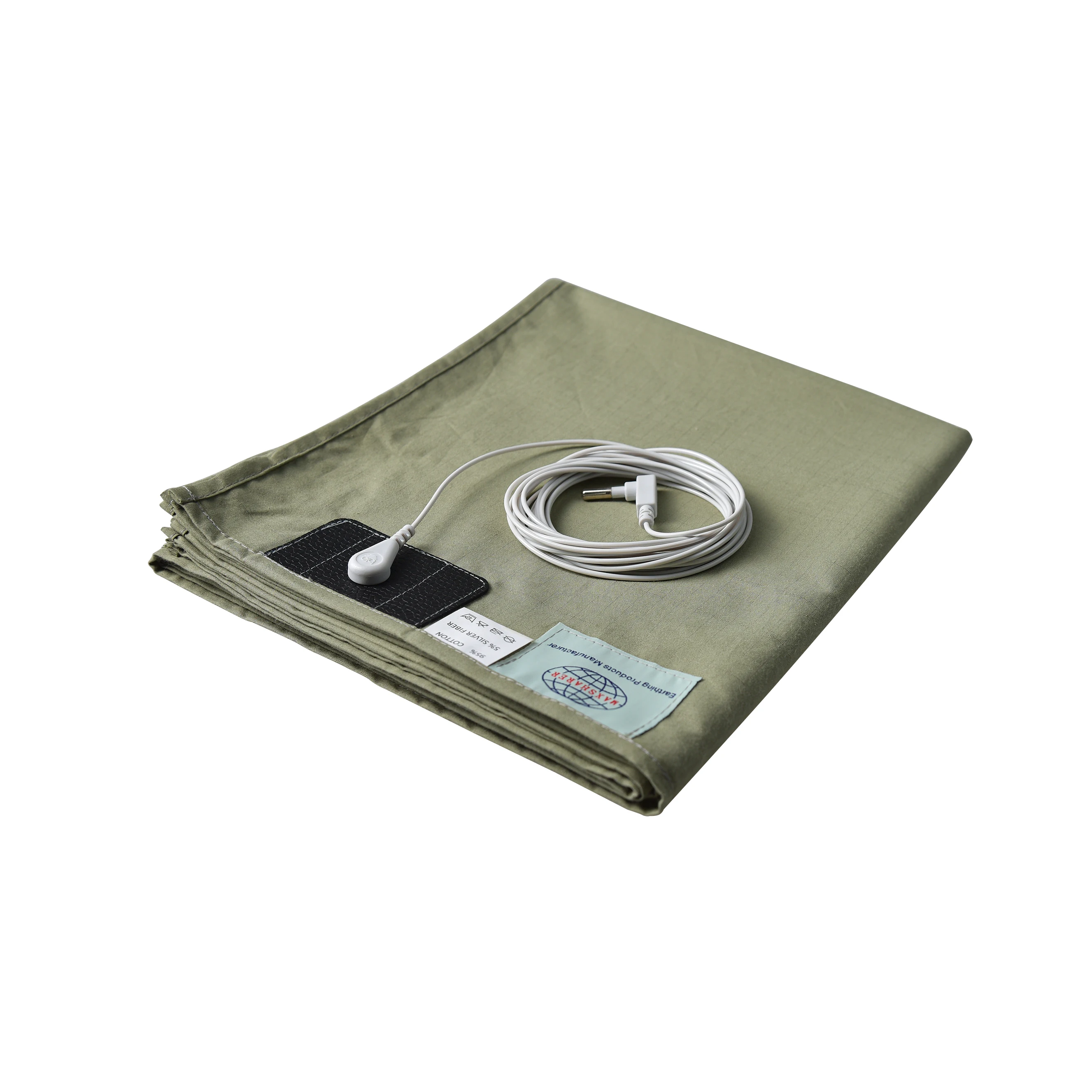 MAXSHARER Grounding Bed Sheet Conductive Silver Fiber Flat Sheet Organic Cotton Earthing Sheet for Better Sleep Nature Health
