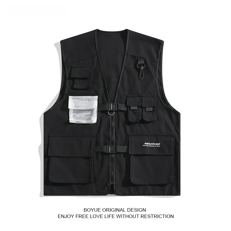 

Мужской жилет Boyue в японском стиле, модный бренд, многофункциональный рабочий жилет, ретро-жилет в стиле INS, безрукавка Svel