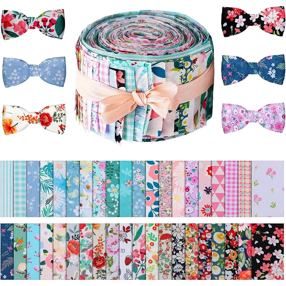 Floral Cotton Fabric Patchwork Roll