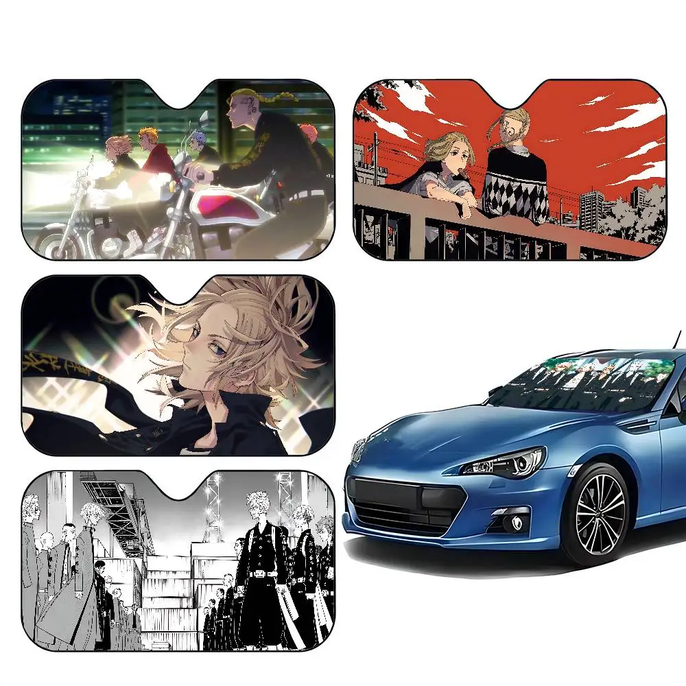 

T-Tokyo R-Revengers Anime Car Sunshade Curtains Car Sun Shade Windshield Foldable Cute Funny Sunshade For Car Truck SUV Blocks