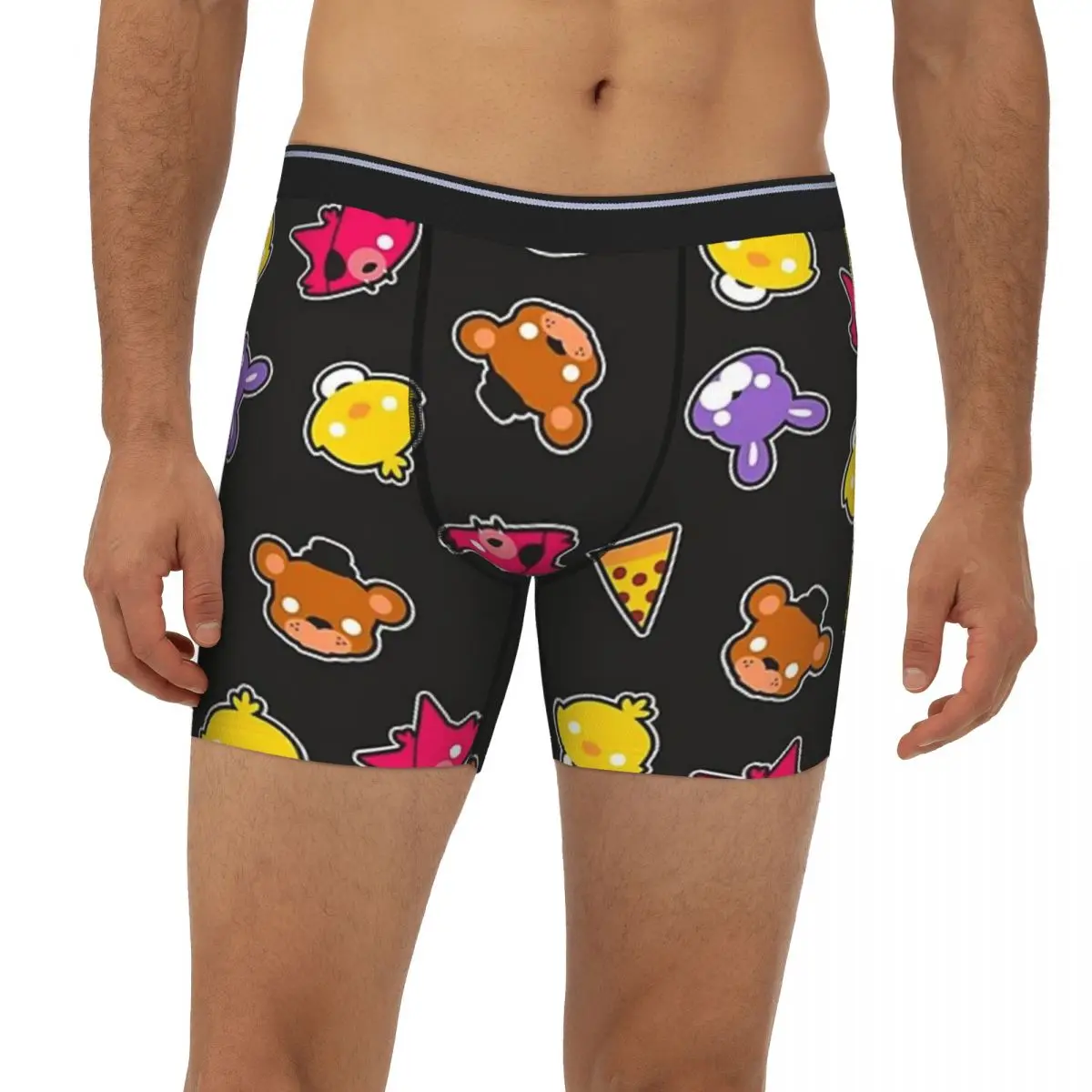 

FNAF Freddy's Faces Long Boxer Underpants Short Men's Panties Ventilate Underwear for Homme Man Boyfriend Gifts