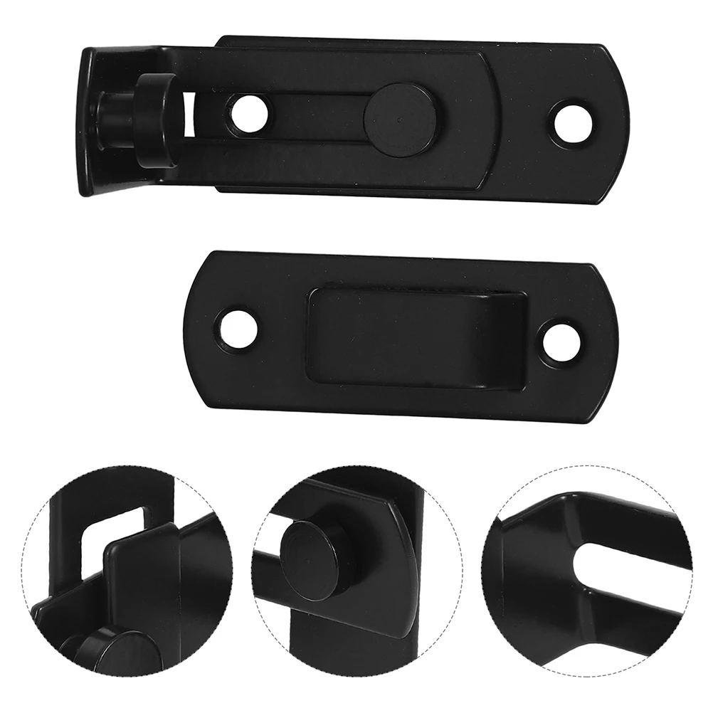 

1 Set Carbon Steel Barn Door Latch Heavy Duty Sturdy Wear-Resistant Sliding Door Lock Replaceable Hasp Lock For Warehouse Farm