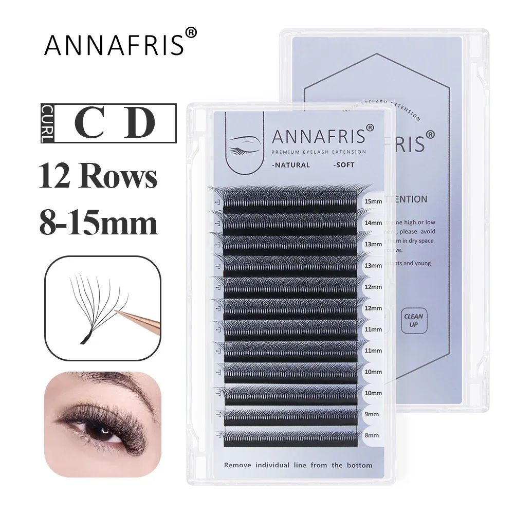 ANNAFRIS 8D W Shape Eyelash Extension 8D Premade Volume Fans Individual  Lashes Natural Soft W Eyelashes