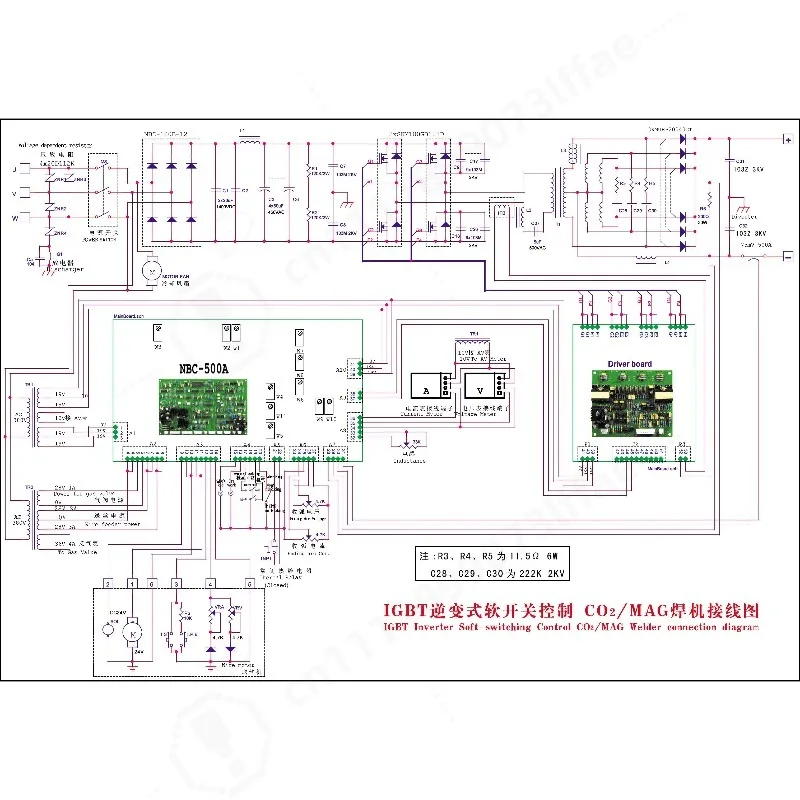NBC 500 control board for co2 MIG IGBT  Inverter DC Welding Machines by soft-switching control
