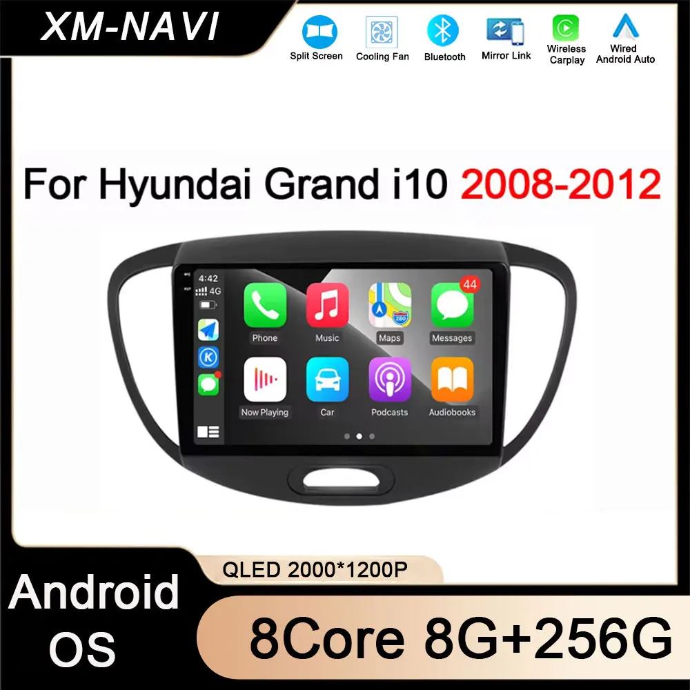 

Android Auto Car Radio for Hyundai Grand i10 2008-2012 Carplay Multimedia Player GPS Navigation autoradio Bluetooth No 2 din