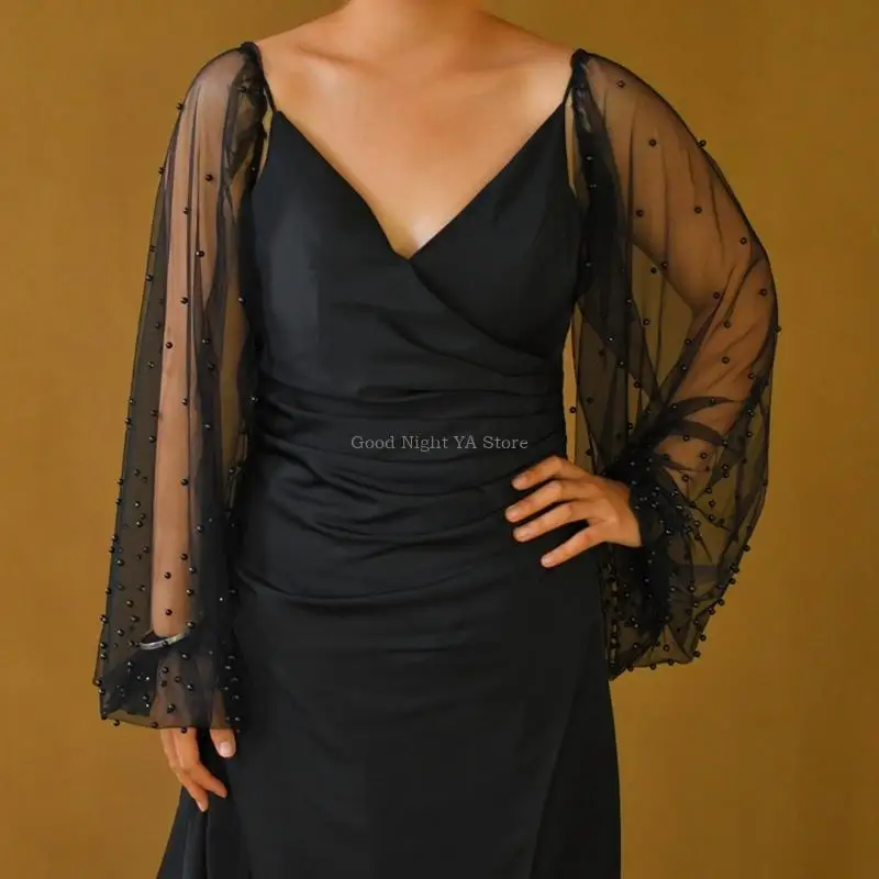  Ethereal Pearls Bridal Sleeves Skin friendly Lining For Ceremony Elegance