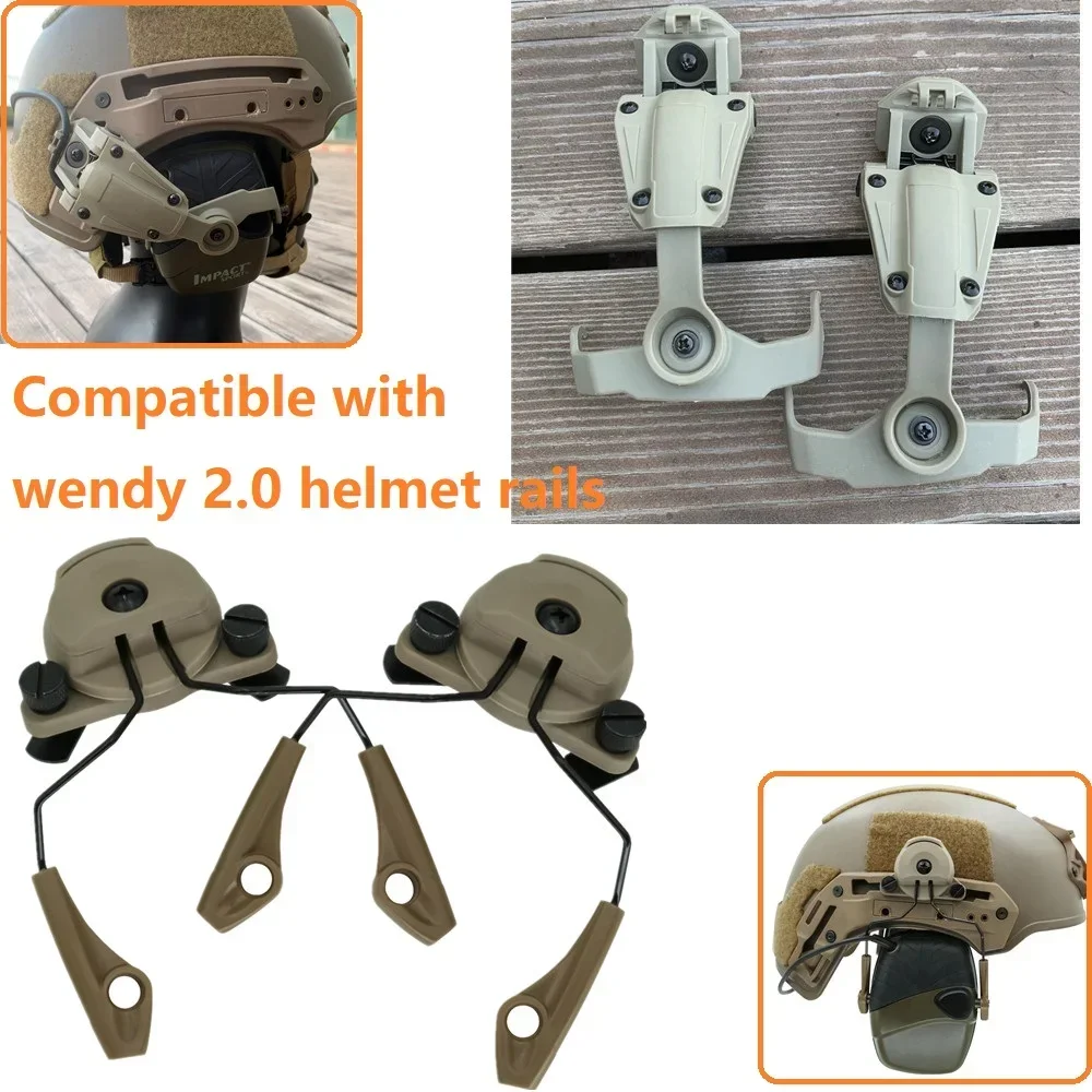 Tactical Headset Helmet Bracket Hearing Protection Electronic Shooting Earmuffs Adapter for Tactical Wendy EXFIL Serie Helmet