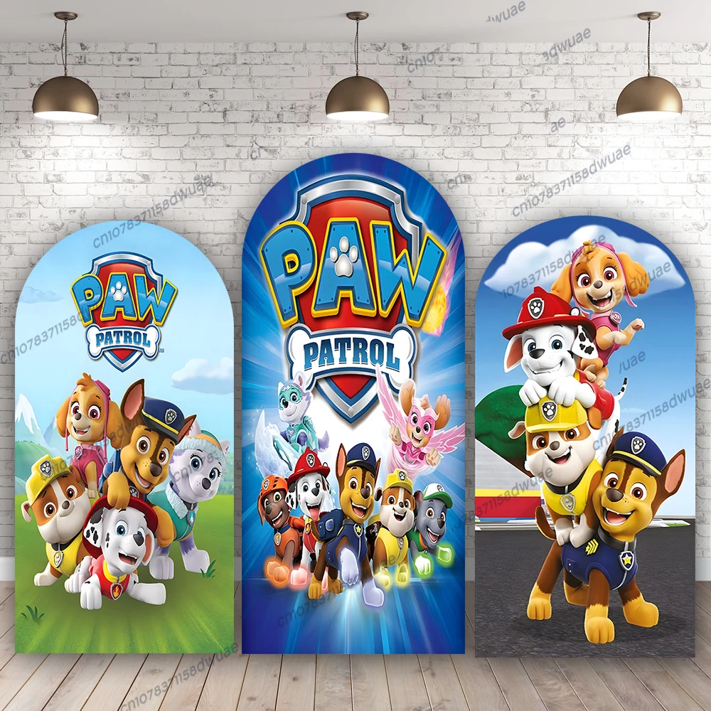 

Paw Patrol Birthday Party Photo Background Baby Shower Arch Photo Backdrop Cartoon Banner Photography Backdrop