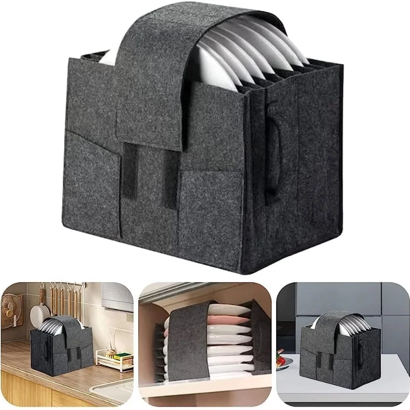 Caravan Plate Holder Plate Storage Bag For 8 Plates Camping Dinnerware Storage Dishes Storage Containers With Dividers