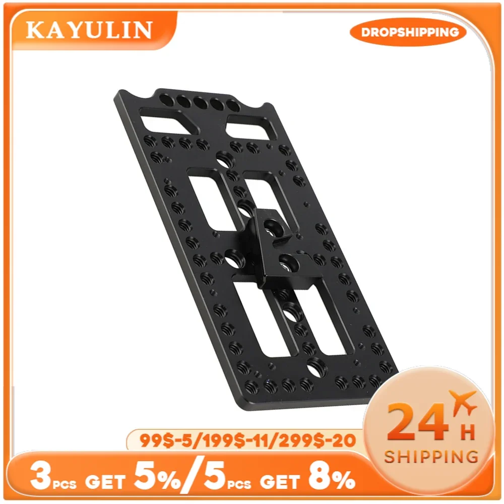 Kayulin Battery Plate Cheese Plate With Quick Release Male V-Lock Mount For Camera Power Splitter Adapter