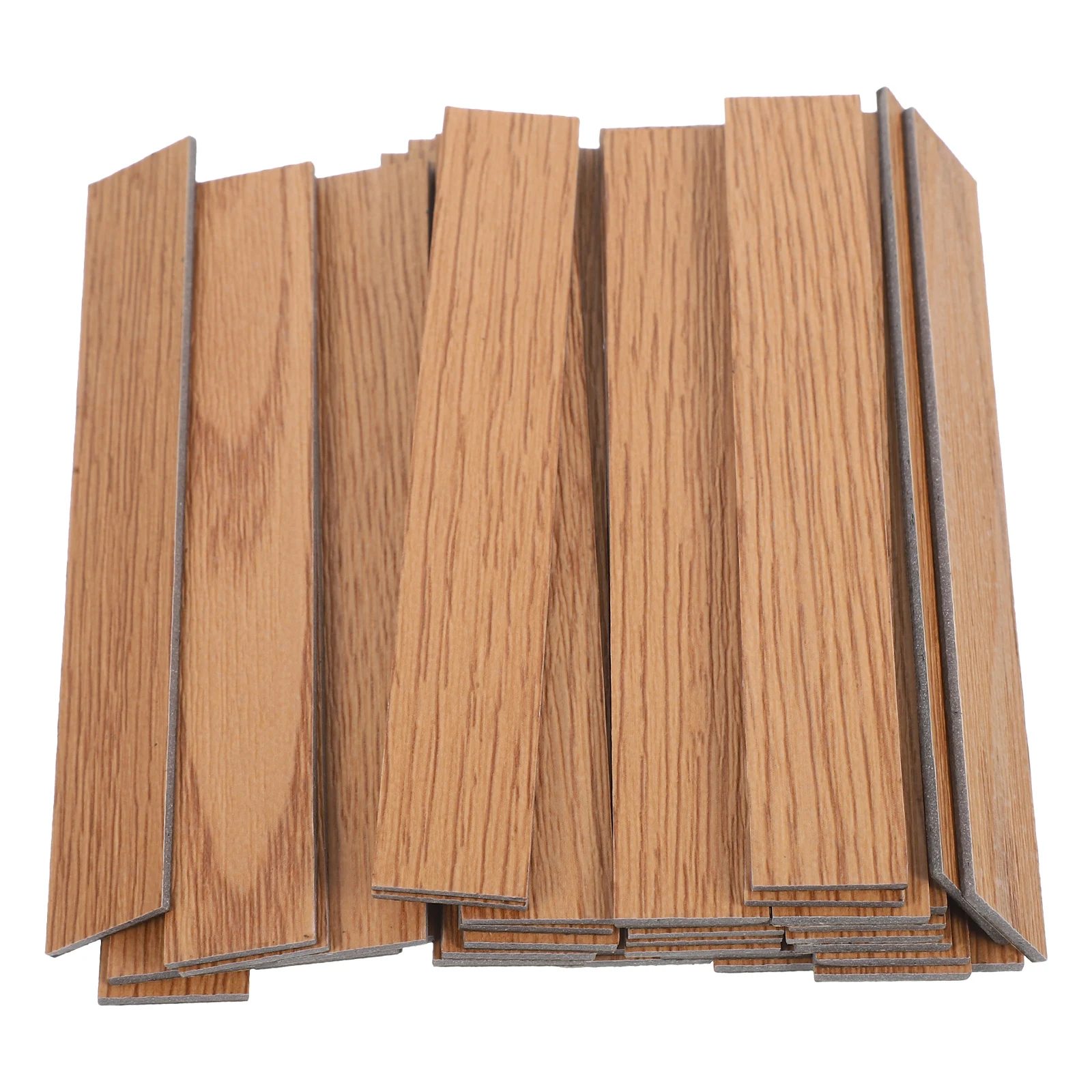 

40 Pcs House Collage Floor Dollhouse Decor Flooring Wood Miniature Furniture Supplies Self-adhesive Panels for Dollhouses